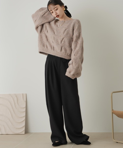 hinari ケーブルMIXラメニット ケーブルMIXラメニット（ニット/セーター）｜hinari（ヒナリ）の