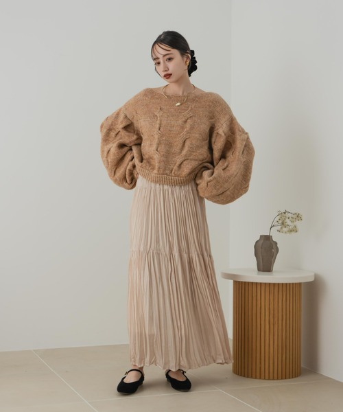 ケーブルMIXラメニット（ニット/セーター）｜hinari（ヒナリ）の