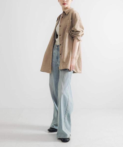 URBAN RESEARCH（アーバンリサーチ）の「スエードライクルーズシャツ（シャツ/ブラウス・レディース・ベージュ/ブラウン・FREE）」の18枚目の写真