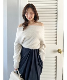 SNIDEL(スナイデル)のフォックスアルパカオフショルプルオーバー(ニット/セーター)