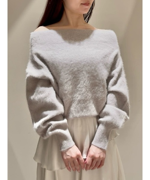 （2024aw）SNIDEL フォックスアルパカオフショルプルオーバー フォックスアルパカオフショルプルオーバー（ニット）｜SNIDEL