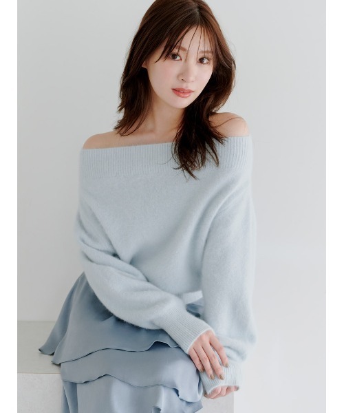 フォックスアルパカオフショルプルオーバー（ニット/セーター