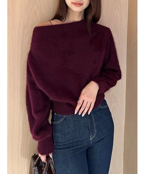 フォックスアルパカオフショルプルオーバー（ニット/セーター