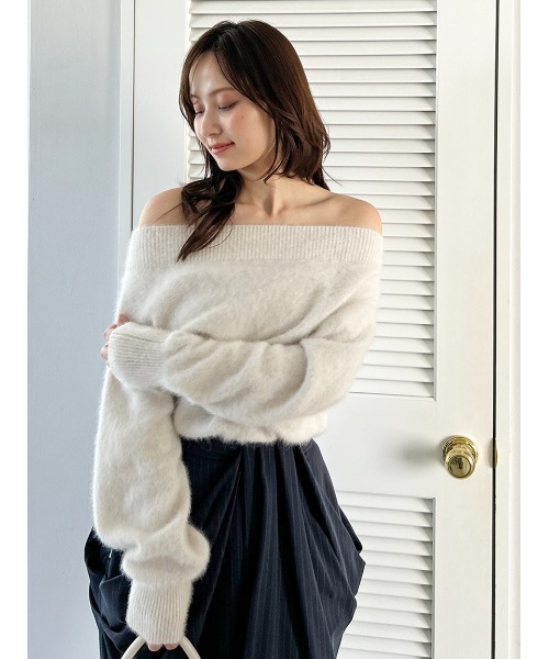 【限定値下げ】 snidelフォックスアルパカオフショルプルオーバー フォックスアルパカオフショルプルオーバー（ニット/セーター