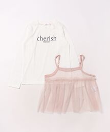 PINKHUNT（ピンクハント）の「PINKHUNT ピンクハント チュールキャミソール付きロンT 0888K（Tシャツ/カットソー・キッズ）」