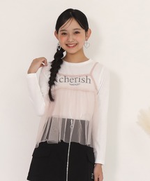 PINKHUNT（ピンクハント）の「PINKHUNT ピンクハント チュールキャミソール付きロンT 0888K（Tシャツ/カットソー・キッズ）」