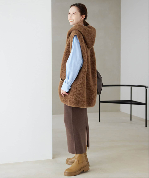 COLD BREAKER（コールドブレーカー）の「《追加》COLD BREAKER/コールドブレーカー SLOBE別注 ボアベスト 9244-SLOBE（その他アウター・レディース・キャメル/ブラック・FREE）」の22枚目の写真