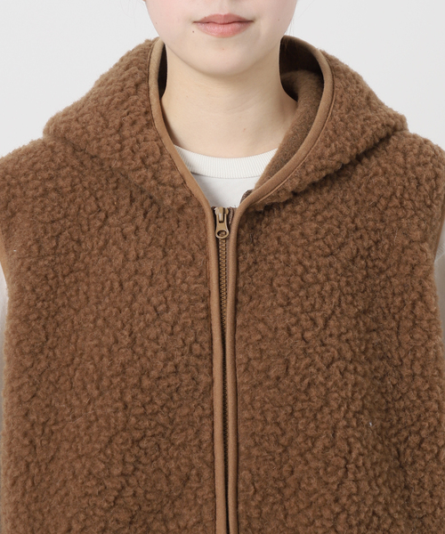 COLD BREAKER（コールドブレーカー）の「《追加》COLD BREAKER/コールドブレーカー SLOBE別注 ボアベスト 9244-SLOBE（その他アウター・レディース・キャメル/ブラック・FREE）」の11枚目の写真