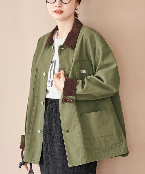 coen(コーエン)の「【SMITH’S(スミス)別注】カバーオールジャケット(カバーオール・レディース・ベージュ/ブラック/オリーブ・FREE)」の3枚目の写真