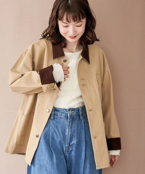coen(コーエン)の「【SMITH’S(スミス)別注】カバーオールジャケット(カバーオール・レディース・ベージュ/ブラック/オリーブ・FREE)」の15枚目の写真