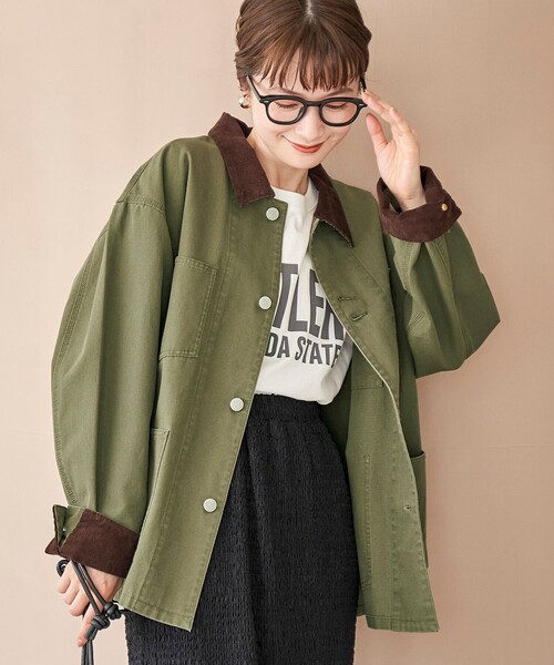 coen(コーエン)の「【SMITH’S(スミス)別注】カバーオールジャケット(カバーオール・レディース・ベージュ/ブラック/オリーブ・FREE)」の21枚目の写真