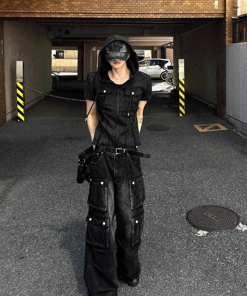 セール】バイダーパラシュートブラックウォッシュカーゴデニム（デニム