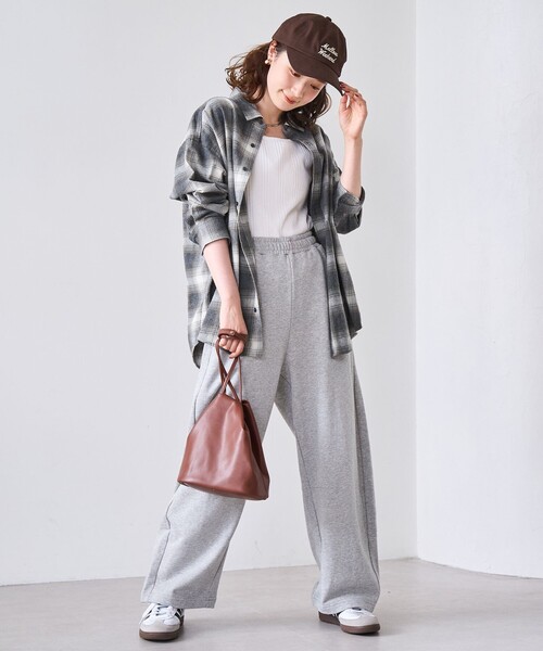 coen（コーエン）の「オンブレチェックライトネルレギュラーシャツ（シャツ/ブラウス・レディース・オフホワイト/ダークグレー/ネイビー/ブラウン・L/M）」の22枚目の写真