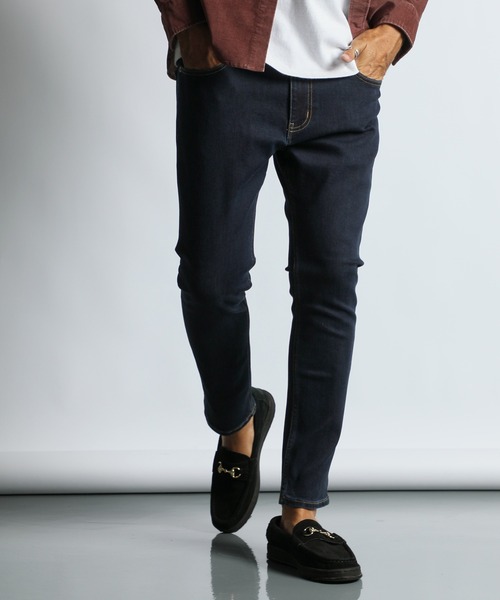 The DUFFER of ST.GEORGE(ザダファーオブセントジョージ)の「STANDARD SLIM JEANS "OW":DUFFER定番 ワンウォッシュ スキニーデニム スリムジーンズ(デニムパンツ・メンズ・ダークインディゴブルー・X-LARGE/LARGE/MEDIUM/SMALL)」の7枚目の写真