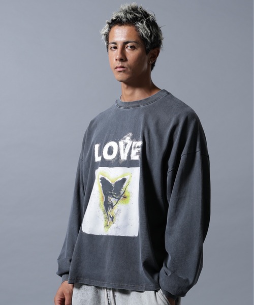 DANKE SCHON(ダンケシェーン)の「【WEB&DEPOT限定】DankeSchon/ダンケシェーン/PIGMENT L/S TEE LOVE(Tシャツ/カットソー・メンズ・ベージュ/ブラック・M/L)」の18枚目の写真