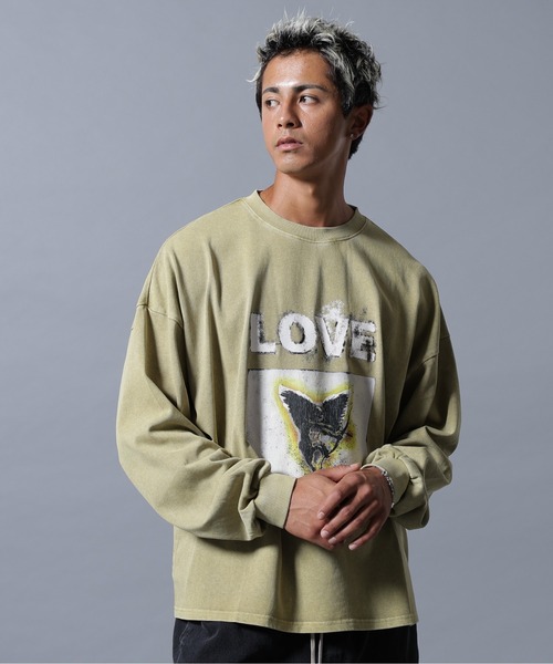 DANKE SCHON(ダンケシェーン)の「【WEB&DEPOT限定】DankeSchon/ダンケシェーン/PIGMENT L/S TEE LOVE(Tシャツ/カットソー・メンズ・ベージュ/ブラック・M/L)」の22枚目の写真