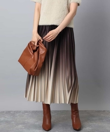 MK MICHEL KLEIN | グラデーションデザインニットプリーツスカート/洗える(スカート)