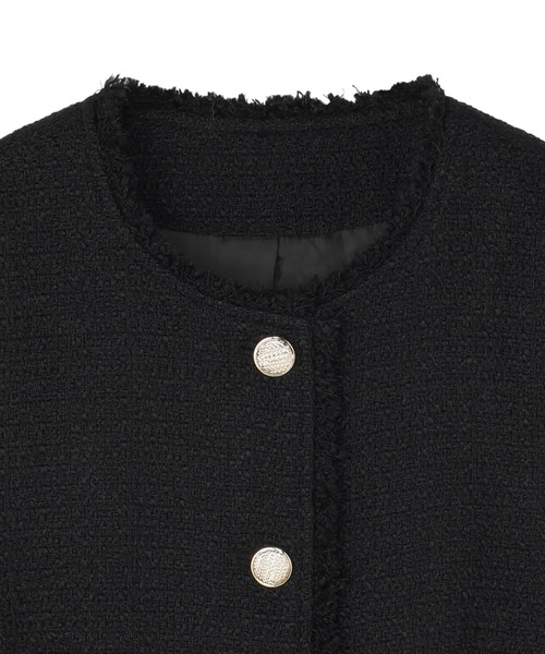 TOKYO SHIRTS（トウキョウシャツ）の「ツイード ペプラム ジレ（ベスト・レディース・ブラック・M）」の6枚目の写真