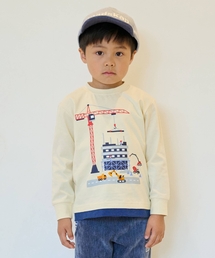 働く車工事中長袖Tシャツ