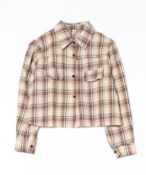 MAISON DE THERESE(メゾン ド テレーズ)の「ショートのチェックシャツ(シャツ/ブラウス・レディース・ベージュ/ネイビー・S/M/L)」の12枚目の写真