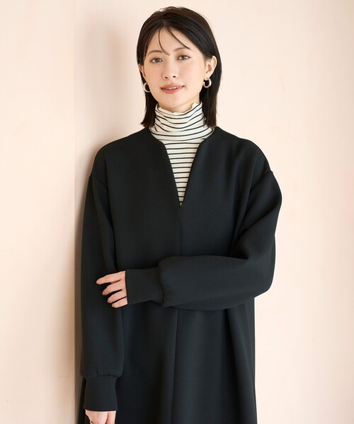 UNFILO BEAUTY FORM JERSEY キーネックワンピース　XL セール】BEAUTY FORM JERSEY キーネックワンピース（ワンピース