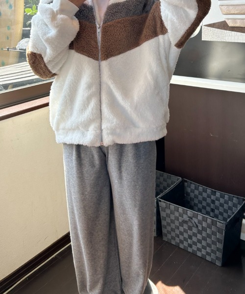 Loco Ocean（ロコオーシャン）の「あったかマシュマロタッチ ワイドリラックスパンツ（スウェットパンツ・レディース・グレー/ホワイト/ピンク・FREE）」の13枚目の写真