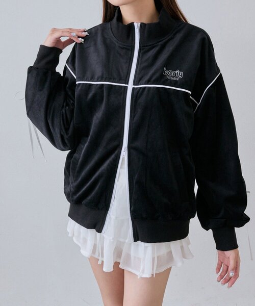 3/13まで出品‼️完売品 17HR ベロアトラックジャケット お値下げ不可× セール】ベロアトラックジャケット（Tシャツ/カットソー）｜OLIVE des