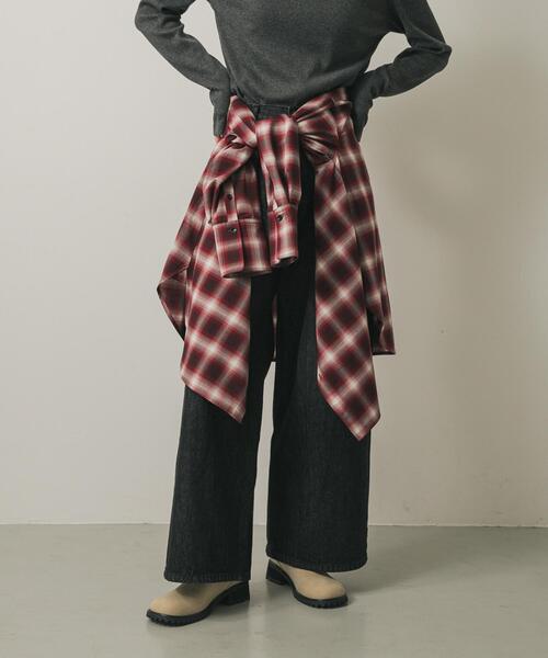 SENSE OF PLACE by URBAN RESEARCH（センスオブプレイスバイアーバンリサーチ）の「オンブレチェックルーズシャツ（シャツ/ブラウス・レディース・レッド系その他/ブラウン系その他/ブラック系その他・ONE）」の3枚目の写真