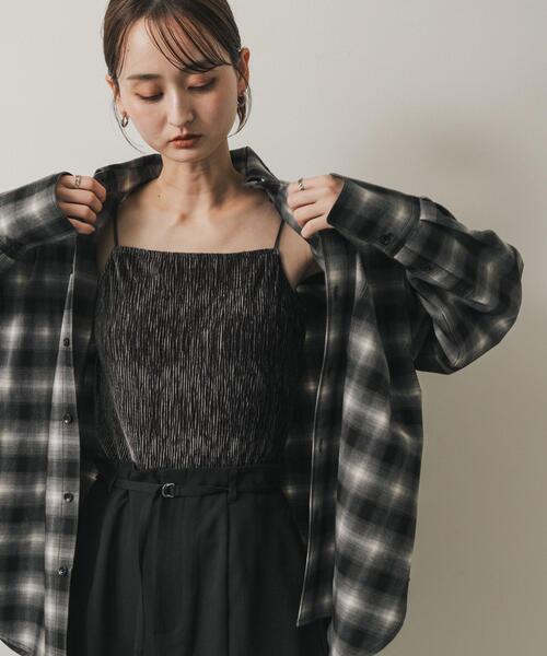 SENSE OF PLACE by URBAN RESEARCH（センスオブプレイスバイアーバンリサーチ）の「オンブレチェックルーズシャツ（シャツ/ブラウス・レディース・レッド系その他/ブラウン系その他/ブラック系その他・ONE）」の9枚目の写真