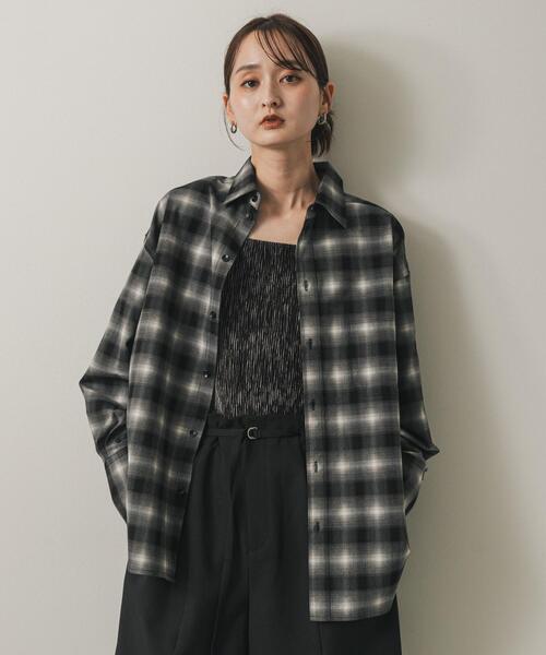 SENSE OF PLACE by URBAN RESEARCH（センスオブプレイスバイアーバンリサーチ）の「オンブレチェックルーズシャツ（シャツ/ブラウス・レディース・レッド系その他/ブラウン系その他/ブラック系その他・ONE）」の10枚目の写真