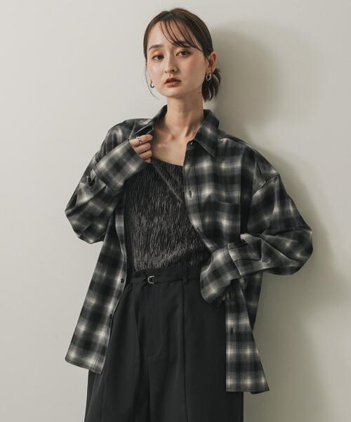 SENSE OF PLACE by URBAN RESEARCH（センスオブプレイスバイアーバンリサーチ）の「オンブレチェックルーズシャツ（シャツ/ブラウス・レディース・レッド系その他/ブラウン系その他/ブラック系その他・ONE）」の11枚目の写真