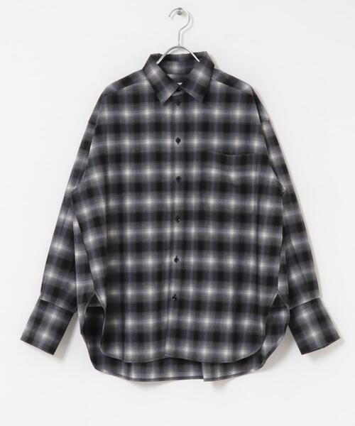 SENSE OF PLACE by URBAN RESEARCH（センスオブプレイスバイアーバンリサーチ）の「オンブレチェックルーズシャツ（シャツ/ブラウス・レディース・レッド系その他/ブラウン系その他/ブラック系その他・ONE）」の15枚目の写真