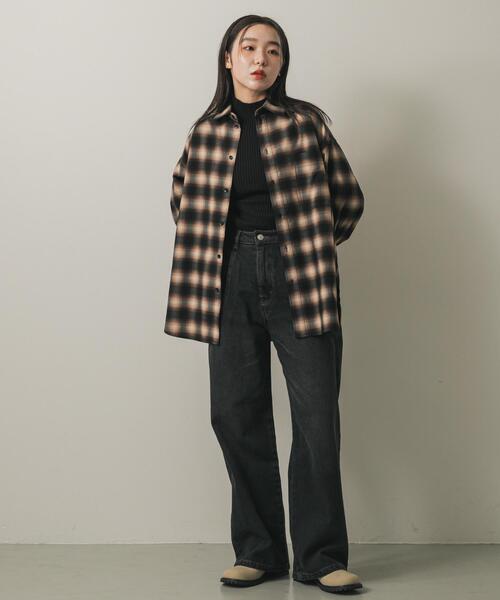 SENSE OF PLACE by URBAN RESEARCH（センスオブプレイスバイアーバンリサーチ）の「オンブレチェックルーズシャツ（シャツ/ブラウス・レディース・レッド系その他/ブラウン系その他/ブラック系その他・ONE）」の19枚目の写真