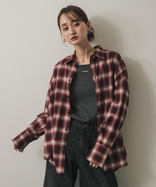 セール】オンブレチェックルーズシャツ（シャツ/ブラウス）｜SENSE OF