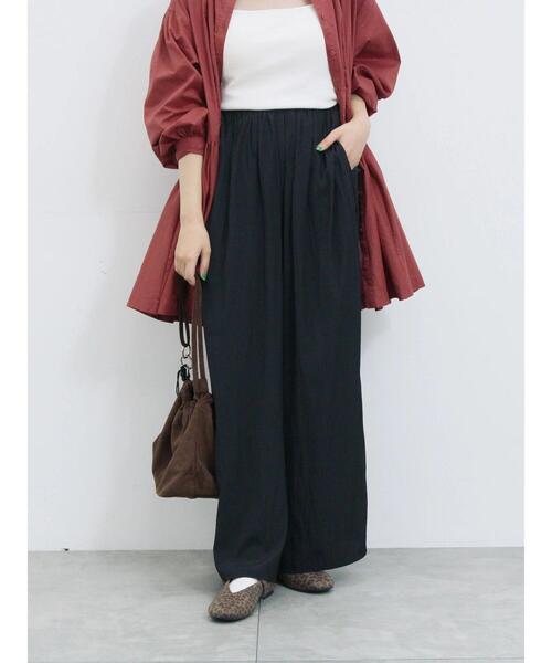 Samansa Mos2 blue(サマンサモスモスブルー)の「◎ビンテージサテンイージーパンツ(その他パンツ・レディース・ブラウン/ブラック/グレー・F)」の2枚目の写真