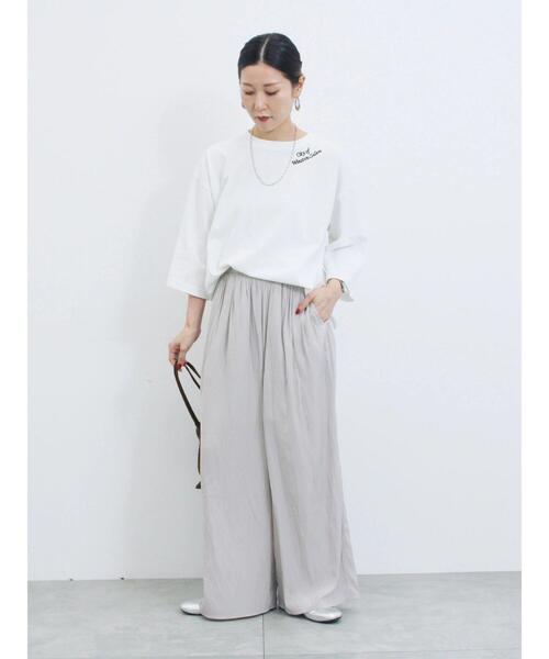 Samansa Mos2 blue(サマンサモスモスブルー)の「◎ビンテージサテンイージーパンツ(その他パンツ・レディース・ブラウン/ブラック/グレー・F)」の9枚目の写真