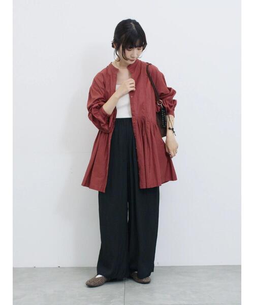 Samansa Mos2 blue(サマンサモスモスブルー)の「◎ビンテージサテンイージーパンツ(その他パンツ・レディース・ブラウン/ブラック/グレー・F)」の12枚目の写真