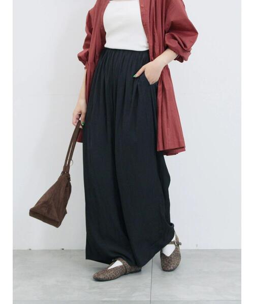 Samansa Mos2 blue(サマンサモスモスブルー)の「◎ビンテージサテンイージーパンツ(その他パンツ・レディース・ブラウン/ブラック/グレー・F)」の14枚目の写真