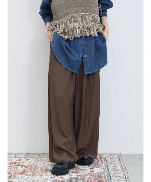 Samansa Mos2 blue(サマンサモスモスブルー)の「◎ビンテージサテンイージーパンツ(その他パンツ・レディース・ブラウン/ブラック/グレー・F)」の18枚目の写真