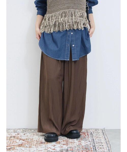 Samansa Mos2 blue(サマンサモスモスブルー)の「◎ビンテージサテンイージーパンツ(その他パンツ・レディース・ブラウン/ブラック/グレー・F)」の20枚目の写真