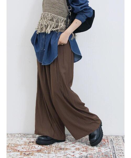 Samansa Mos2 blue(サマンサモスモスブルー)の「◎ビンテージサテンイージーパンツ(その他パンツ・レディース・ブラウン/ブラック/グレー・F)」の21枚目の写真