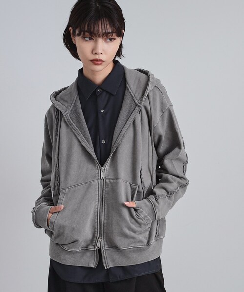 tk.TAKEO KIKUCHI(ティーケータケオキクチ)の「ヘヴィウェイトヴィンテージジップパーカ(パーカー・メンズ・グレー/ブラウン系その他/ブラック・03/02/01)」の8枚目の写真