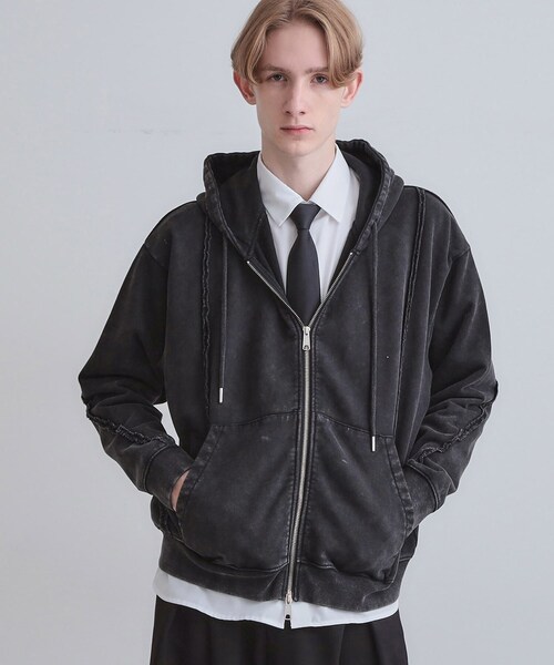 tk.TAKEO KIKUCHI(ティーケータケオキクチ)の「ヘヴィウェイトヴィンテージジップパーカ(パーカー・メンズ・グレー/ブラウン系その他/ブラック・03/02/01)」の12枚目の写真