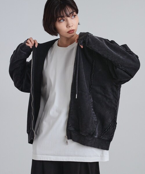 tk.TAKEO KIKUCHI(ティーケータケオキクチ)の「ヘヴィウェイトヴィンテージジップパーカ(パーカー・メンズ・グレー/ブラウン系その他/ブラック・03/02/01)」の17枚目の写真