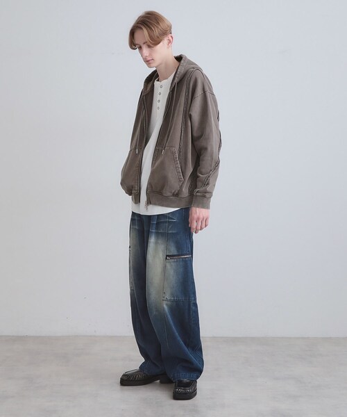 tk.TAKEO KIKUCHI(ティーケータケオキクチ)の「ヘヴィウェイトヴィンテージジップパーカ(パーカー・メンズ・グレー/ブラウン系その他/ブラック・03/02/01)」の22枚目の写真