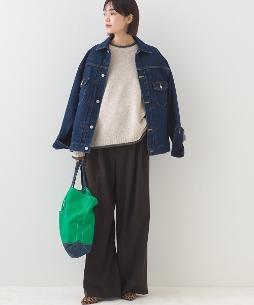 OMNES（オムネス）の「メランジ配色ドロップショルダーニットプルオーバー長袖（ニット/セーター・レディース・グレー/ベージュ/ライトグレー/ブラウン・FREE）」の6枚目の写真