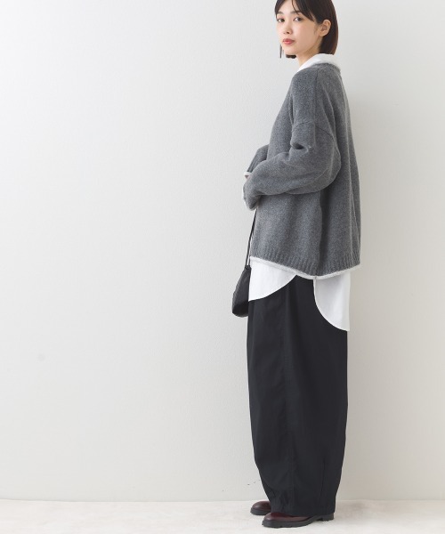 OMNES（オムネス）の「メランジ配色ドロップショルダーニットプルオーバー長袖（ニット/セーター・レディース・グレー/ベージュ/ライトグレー/ブラウン・FREE）」の14枚目の写真