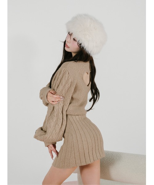 ハートオープンニットミニワンピース（ワンピース）｜Darich