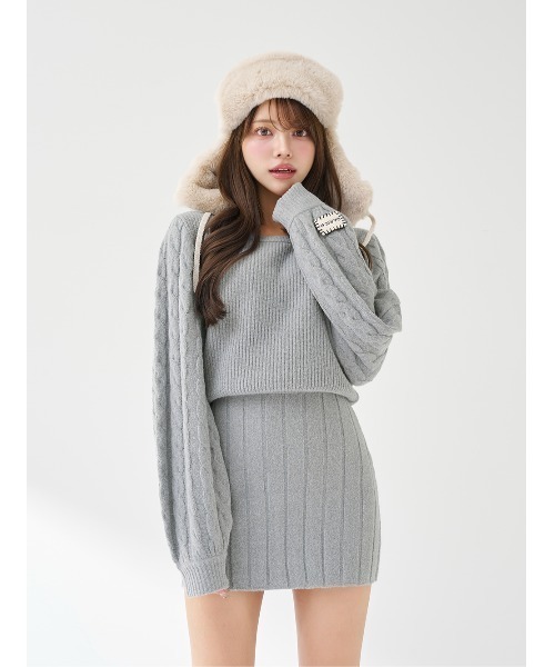 ハートオープンニットミニワンピース（ワンピース）｜Darich