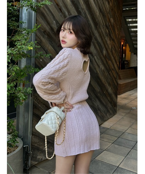 ハートオープンニットミニワンピース（ワンピース）｜Darich